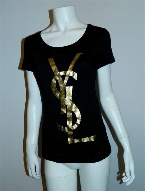 yves saint laurent t shirt damen logo|vintage Saint Laurent t shirt.